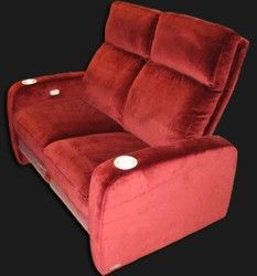 Red reclining home cinema seat